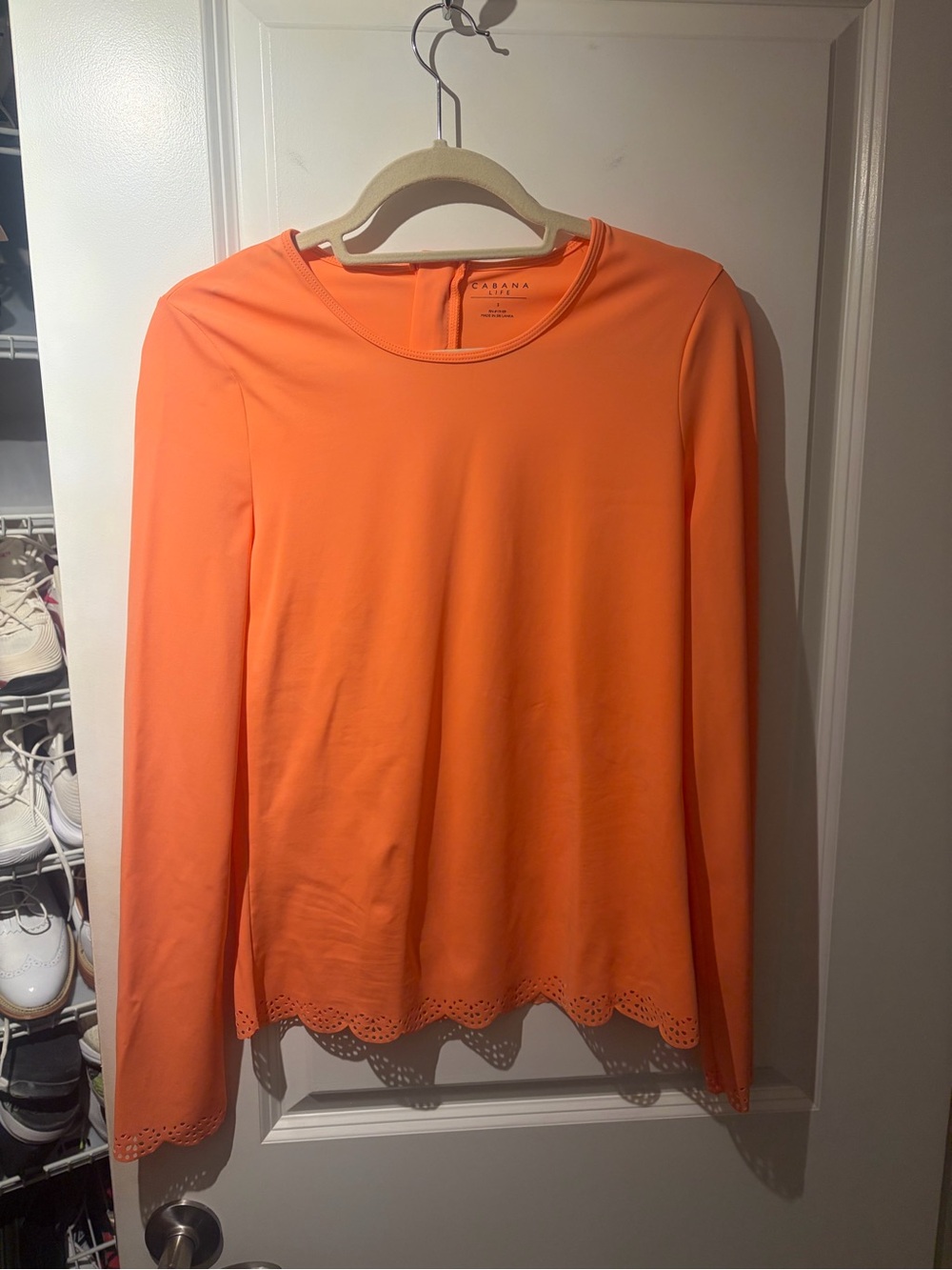 Cabana Life Long Sleeve Sun Shirt – Ladies Small (Orange/Peach)
